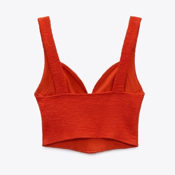 ZARA TEXTURED CORSET TOP NEW - Picture 7 of 8
